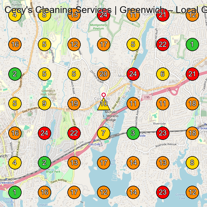 Cecy's Cleaning Services | Greenwich House Cleaning Service GeoGrid ranking map for None